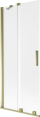 Produktbild von Mexen Velar 2-flügelige Duschwand, schiebbar 80 x 150 cm, mattiert, gold - 896-080-000-31-50