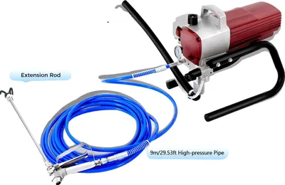 Zdjęcie produktu dla Bezpowietrzna maszyna do malowania ścian, 1800 W, 220 V, wydajność 1,8 l/min, długość węża 9 m, szerokość natrysku 250 mm