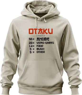 Produktbild von OTAKU LIFESTYLE 56% ANIME 20% VIDEO GAMES Manga Videospiele Japan Uni Hoodie Kapuzenpullover, Natur, S