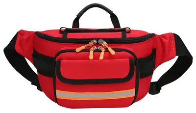 Productafbeelding van Eerstehulp-buiktas, medische heuptas, verstelbare riem, 28x14x9 cm, rood