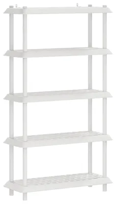 Obrázok produktu pre Regál, 5 políc, 100 x 40 x 177 cm, plast, biela farba