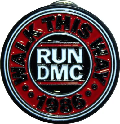 Produktbild von Run DMC - Abzeichen "Walk This Way" - Zink-Legierung RO13869 (Einheitsgröße) (Schwarz/Rot/Weiß)