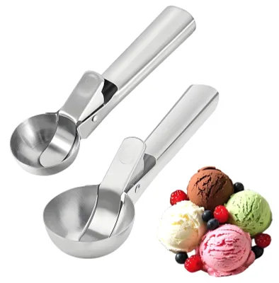 Immagine prodotto di Set di 2 cucchiai per gelato in acciaio inossidabile, di diverse dimensioni