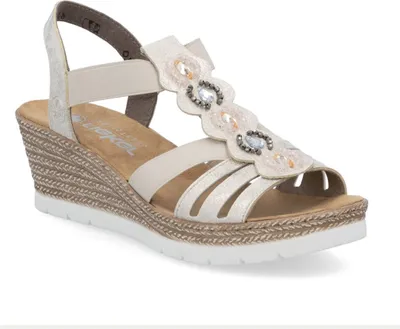 Produktbild von Rieker Sandalen Beige mit dezenten Streifen
