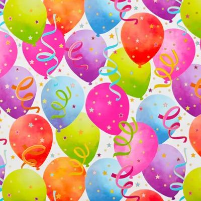 Produktbild von Geschenkpapier Ballons 70cm x 2m Rolle Bunt