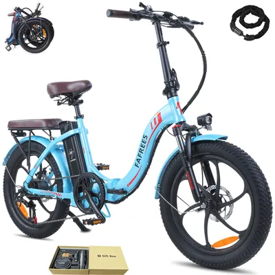 Produktbild von Elektrofahrrad 20 zoll Rostfreie Aluminiumlegierung 36 V 18 Ah 648 Wh bis zu 120 - 150 km Wasserdicht IPX5 Pedelec klapprad 7 Gang, Hellblau