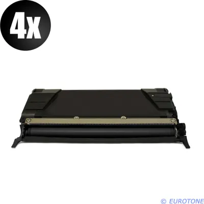 Produktbild von 4x Eurotone Toner Alternative für Lexmark 00C5222KS Black Schwarz