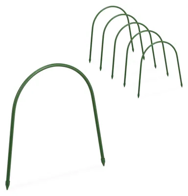 Image de Arceaux pour tunnels Relaxdays, lot de 6, supports pour tunnels de culture et plates-bandes surélevées, H x l : 31 x 33 cm, résistants aux intempéries, flexibles, verts
