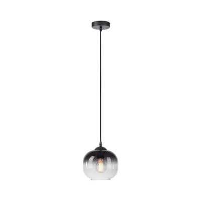 Image de Lampe à suspendre, noir, verre fumé, H 120 cm