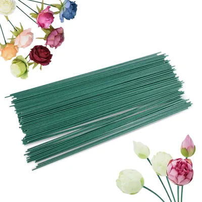 Blumendraht 100 Stück, grün, 30 cm, 2 mm