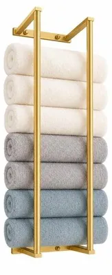 Productafbeelding van Badkamer handdoekhouder wandgemonteerd - stalen handdoekstang met plank - ruimtebesparend - m-winkel