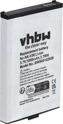 Produktbild von vhbw Akku kompatibel mit Emporia Elegance Premium, Elegance Premium V37, Elegance Handy Smartphone Senioren Telefon (1000 mAh, 3,7 V, Li-Ion)