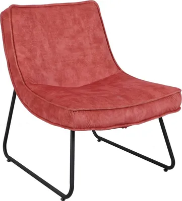 Image de Bolt Edge Fauteuil Relax - Velours - Rose Blush - Avec Accoudoirs - Salon