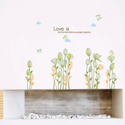 Produktbild von Selbstklebende Wandaufkleber „Liebe und Blumen“