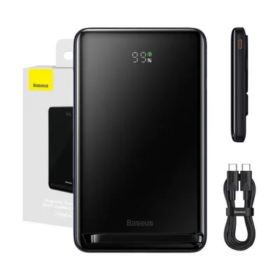 Produktbild von Baseus Magnetic Przenośna bateria 10000mAh, 20W, z kablem USB-C na USB-C, 60W, 20V/3A, 50cm, niebieska