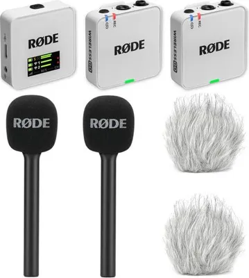 Zdjęcie produktu dla Mikrofon bezprzewodowy Rode GO Gen 3 White Interview Set 2