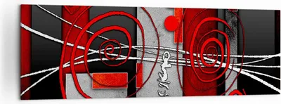 Produktbild von Bild auf Leinwand - Leinwandbild - Grafik geometrische figuren kreis - 160x50cm - Wand Bild - Wanddeko - Leinwanddruck - Bilder - Kunstdruck - Leinwand bilder - Wandkunst - AB160x50-0599