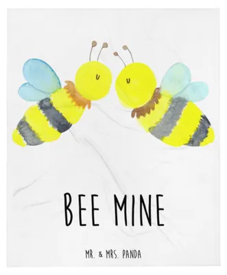 Produktbild von Mr. & Mrs. Panda Kuschelige Decke Biene Liebe - Weiß - Geschenk, Flauschige, Kunstfelldecke, Tagesdecke, Bettdecke, Kuscheldecke