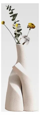 Produktbild von Set aus 2 Keramikvasen, dekorative Tischvase, kleine Pampasvase für Zuhause, Feierlichkeiten, Hochzeiten