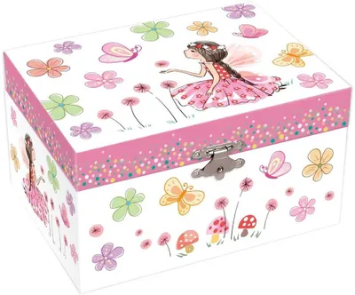 Produktbild von Harlekijn Schmuckkästchen Spieluhr Mädchen mit Schmetterlingen Ballerina weiß
