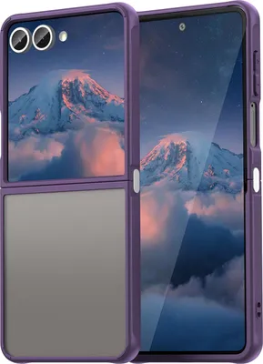 Produktbild von Matt Hülle für Samsung Galaxy Z Flip7 mit Kameraschutz, Transluzente Matt Rückseite Stoßfeste Handyhülle Lila