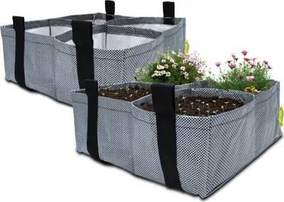 Obrázok produktu pre Vrecko na rastliny so 4 priehradkami - sada 2 kusov - kvetináč 40x40 cm