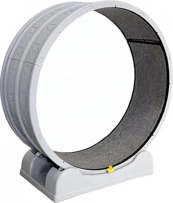 Immagine prodotto di Ruota per gatti - Ruota da allenamento - Molto silenziosa - Meccanismo di bloccaggio - Superficie di corsa rivestita in moquette rimovibile - Plastica - Manuale - Grigio