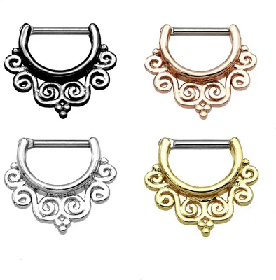 Produktbild von Karisma Titan G23 Septum Clicker Segment Ring Nasenring Nasenpiercing- 1,2x8mm tsc-h004 - Gold