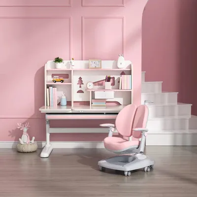 Produktbild von 360Home Kinderschreibtisch Zeichentisch Tischplatte verstellbar Rosa  ohne Stuhl