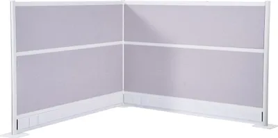 Immagine prodotto di Divisori per ufficio, confezione da 2, pareti divisorie da 1,83 m x 1,22 m, divisori per postazioni di lavoro in PET con copripresa, pannelli divisori indipendenti per uffici, biblioteche e scuole.