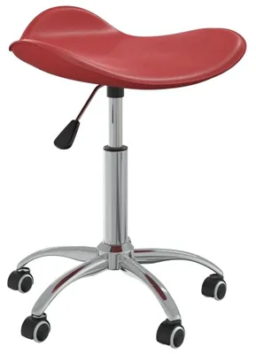 Image de Chaise de salle à manger pivotante en similicuir, couleur rouge vin