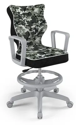 Obrázek produktu pro Židle pro růst dětí, ergonomická židle k psacímu stolu, vhodná pro výšku 159-188 cm, barva: šedá, model: STORIA 33, s podnožkou