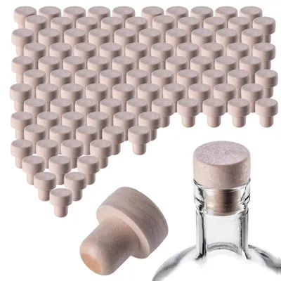 Produktbild von KADAX Synthetischen Korken 16 mm, 100er Set, Flaschenkorken zum luftdichten Verschließen von Weinflaschen & Likörflaschen, Wiederverwendbare Weinkorken, Bastelkorken