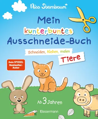 Produktbild von Mein kunterbuntes Ausschneidebuch - Tiere. Schneiden, kleben, malen ab 3 Jahren. Mit Scherenführerschein