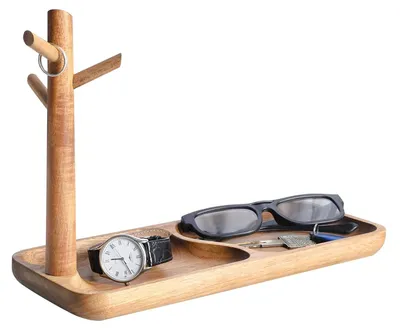 Imagen del producto de Omgoods: Bandejas de madera multifuncionales para llaves con organizadores