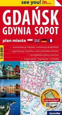Immagine prodotto di Danzica Gdynia Sopot pianta della città cartacea 1:26 000