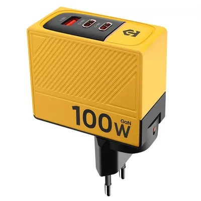 Immagine prodotto di Tattico, alimentatore GaN USB-C 100W + USB 60W, nero / giallo