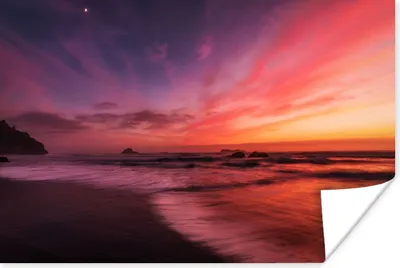Produktbild von MuchoWow® Poster Strand - Meer - Natur - Abend 60x40 cm - Schlafzimmerdekoration