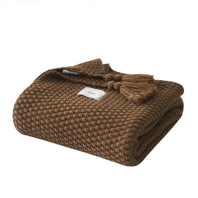 Obrázok produktu pre Pletená deka, prehoz, s strapcami, pre obývaciu izbu