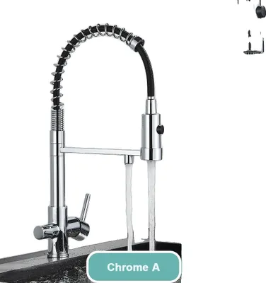 Obrázek produktu pro Dřezová kuchyňská baterie, dvojitá rukojeť, otočná o 360 stupňů, chrom A