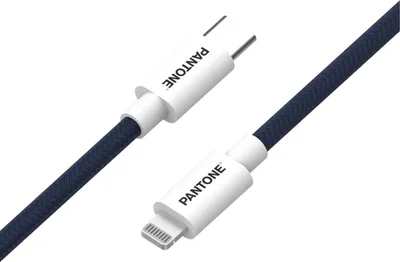Productafbeelding van Pantone PT-CTL002-5N Lightning-kabel, 1,5 meter, blauw en wit