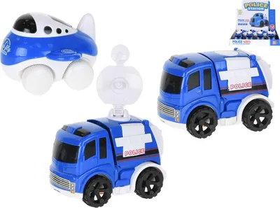 Obrázek produktu pro Vozidlo policie 11cm na setrvačník 3druhy