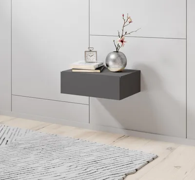Produktbild von Nachtkommode >Thorben< in Graphit - 42x14x30cm (BxHxT)