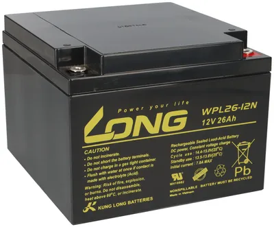 Zdjęcie produktu dla Kung Long WPL26-12N Pb Blei Akku 12V 26Ah longlife