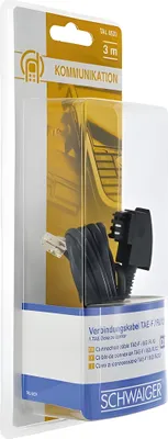 Produktbild von Schwaiger DSL-Kabel RJ12 6P2C -> TAE-F 6P4C 3m schwarz