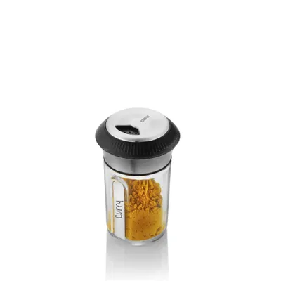 Produktbild von GEFU X-PLOSION, Gewürzschüttler, Edelstahl, Transparent, Glas, Kunststoff, Silikon, Edelstahl, Schwenkdeckel, 6,7 cm, 98 mm