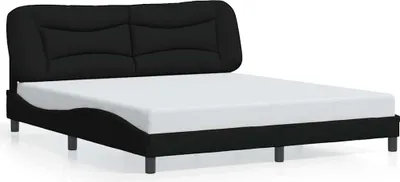 Produktbild von vidaXL Bettgestell ohne Matratze "Hvar" Schwarz 180x200 cm Stoff