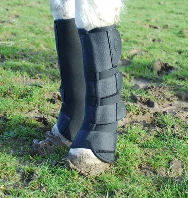 Atmungsaktive Neopren-Turnout-Stiefel für Pferde, Pony, Schwarz