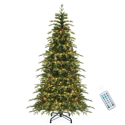 Produktbild von 180cm Weihnachtsbaum mit Überhängenden Zweigen, Tannenbaum Dekobaum, 300 Lichter & 11 Lichtmodi mit Fernbedienung
