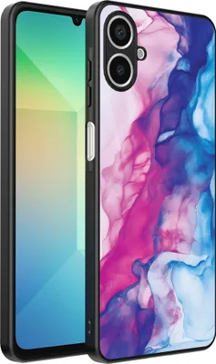 Produktbild von Smartphonica Telefon Fall geeignet für Samsung Galaxy A06 mit rosa blau Marmor Print - TPU Backcover Fall Rose blau Marmor Design